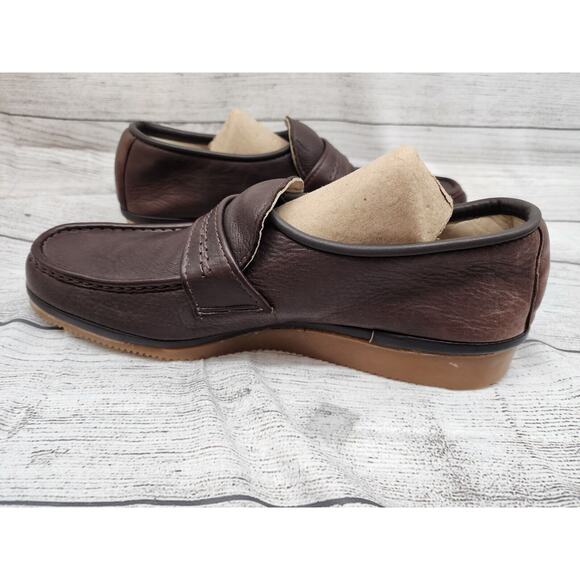 L.L Bean Vintage Mens Loafer Size 10 Wide Brown Made In Usa